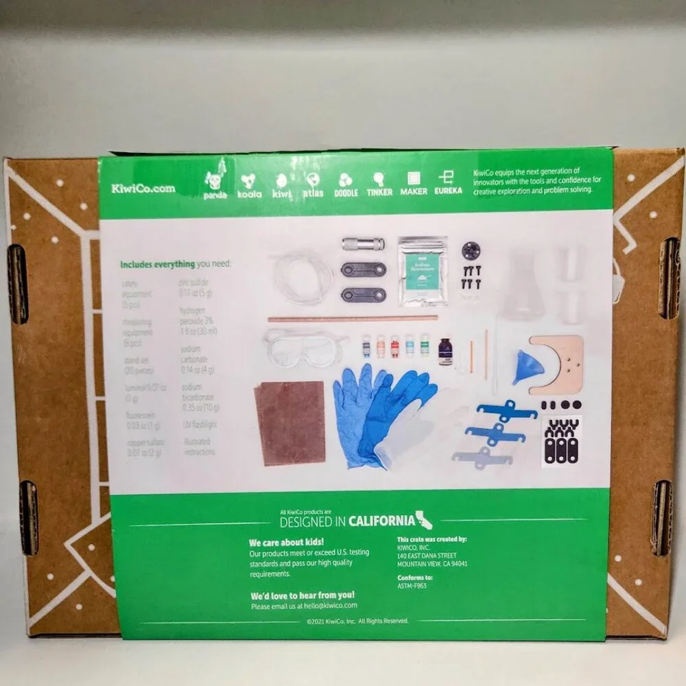 NEW Glow Lab KiwiCo. Kiwi Co. Crate Science Experiment Craft Kit UV Light Topics